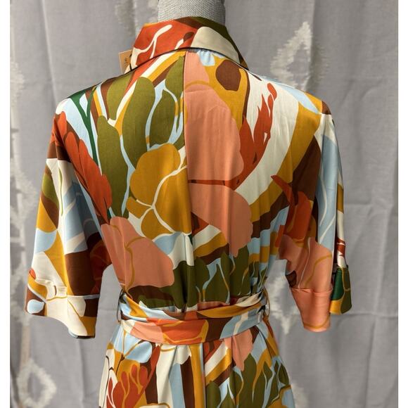 Zara Tortoiseshell Belted Shirt Dress Woman’s Size Small Abbott Elementary NWT - Picture 7 of 12